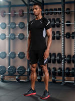 Camiseta Deportiva De Secado Rápido Para Hombres Algodón Poliéster Estiramiento Alto Transpirable Compresión Wicking De Humedad Capa Básica Para Gimnasio Y Running Al Aire Libre - details 0