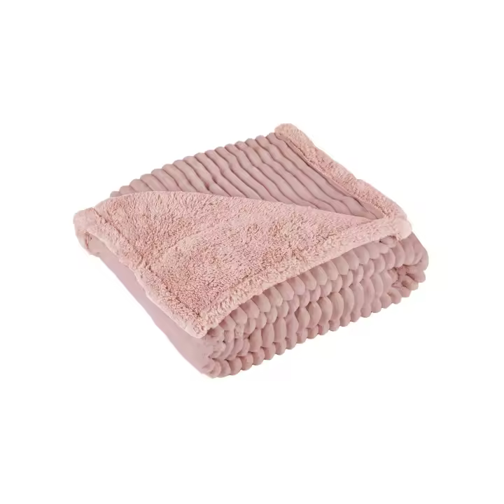 Manterol - Manta plaid de sofá borreguito rayas, ideal para sofá o pie de cama, con tacto extra suave y muy cálida, perfecta para los meses de otoño e invierno. - 1