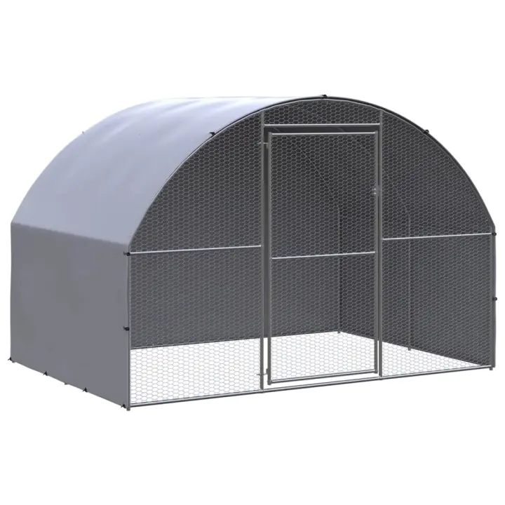 vidaXL Gallinero de Exterior de Acero Galvanizado Jaula Pollos Gallinas Dimensiones 3 x 2 x 2 m, 3 x 4 x 2 m, 3 x 6 x 2 m - 1