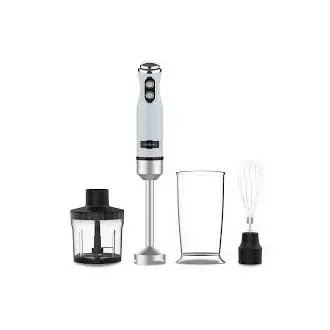 Cecotec 3942 Power RetroBlue 1200MAX Cream&Crush Batidora de mano retro con 1200W  cuchilla de 4 hojas con recubrimiento de titanio negro y velocidad ajustable. - 1