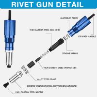 Pistola De Remache Eléctrica Portátil 2.4mm-4.8mm Con Adaptador De Taladro Para Remaches Y Tornillos Herramienta De Remache Sin Cable Para DIY En Casa - details 2
