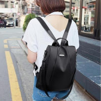 Mochila Casual Para Mujer 2023 Nylon Sólido Bolsa Escolar Moda Con Correa Desmontable Bolsa De Hombro Estilo Preppy - details 2