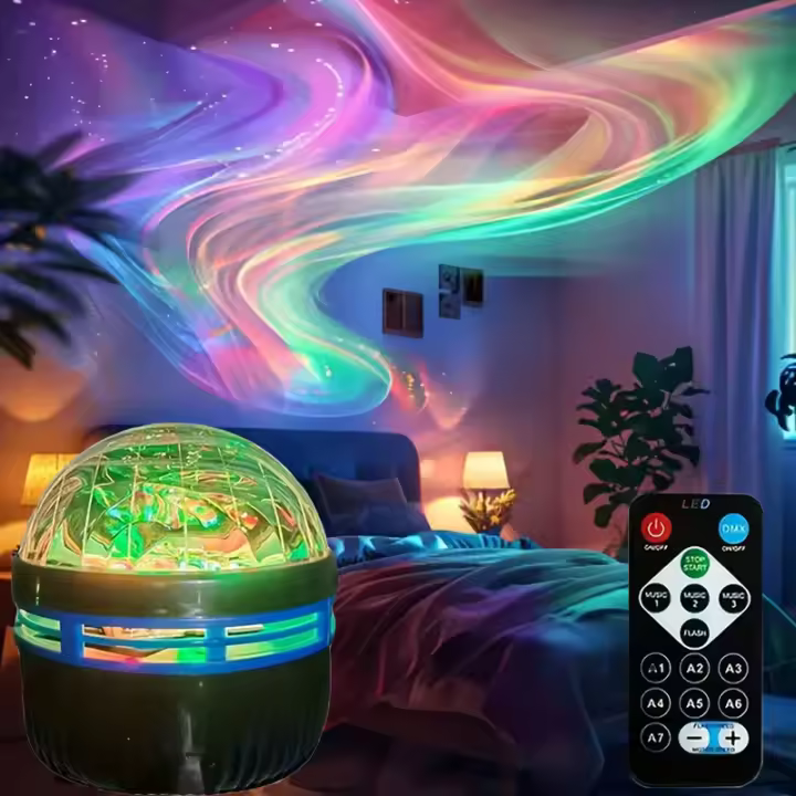Proyector De Luz Nocturna LED Northern Lights Con Control Remoto Y 7 Modos RGB Para Habitación De Niños Fiesta KTV Incluye Cable USB - 1