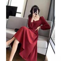 Vestido Largo Elegante De Mujer Con Manga Puff Elegante Vestimenta Para Bodas Y Noches Viejas Moda Cintura Alta Ajustada Para Fiestas De Noche - details 5