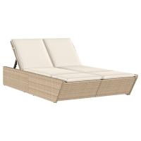 vidaXL Tumbona doble con cojines ratán sintético Negro, Marrón, Gris Sillas de Exterior Ideal para jardín, playa, piscina, terraza Tumbona Piscina Tumbonas Playa Tumbonas Jardín Exterior - details 2