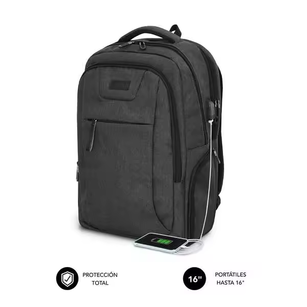Mochila Subblim para Portátil de 16” - Resistente Al Agua - Puerto USB - 1