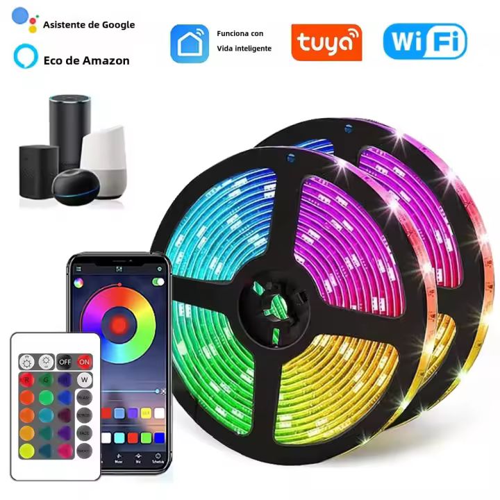 Tira De Luces LED WiFi Flexibles Tuya Smart Life Con Control Remoto USB Luz De Escritorio Luz De Fondo De TV Compatible Con Alexa Y Google - 1