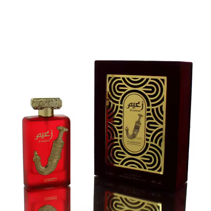 Perfume Zaeem de Al Wataniah para Mujeres con Botella Roja y Tapa Dorada - Fragancia Ideal para Ti - 1