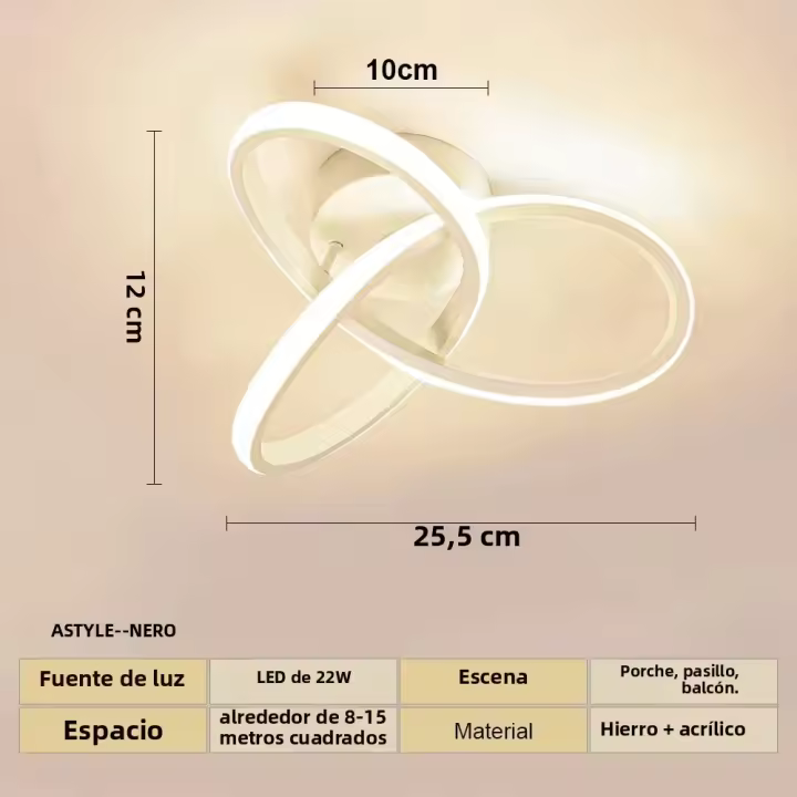 Lámpara De Techo LED Para Pasillos Moderna En Tres Colores Instalación En Superficie Para Dormitorio Comedor Iluminación Diaria Sin Control Remoto - 1