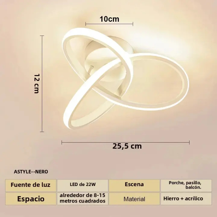 Lámpara De Techo LED Para Pasillos Moderna En Tres Colores Instalación En Superficie Para Dormitorio Comedor Iluminación Diaria Sin Control Remoto - 1