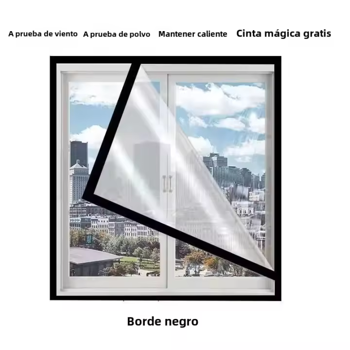 Cortina De Ventana Invernal Transparente De Plástico Grueso Antiviento Aislante Térmico Para Dormitorio Protección Contra El Frío - 1
