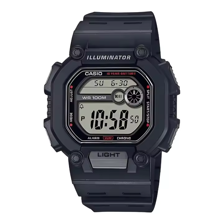 Reloj deportivo hombre Casio W737H-1A Luz LED 10 años batería Hora Dual 100m Water Resist - 1