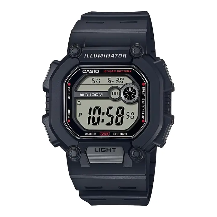 Reloj deportivo hombre Casio W737H-1A Luz LED 10 años batería Hora Dual 100m Water Resist - 1