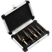 Juego De 5 Piezas De Broca Angular Triangular Rojiza Y Negra Para Aleación De Aluminio Herramienta De Abertura De Agujeros Con Sistema Británico - details 2