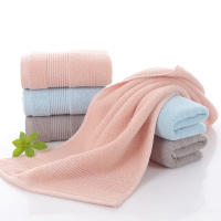 Toalla acanalada de algodón puro, color liso, para lavado facial, toalla doméstica, absorbente, gruesa, sin pelusa, de algodón doméstico. - details 2