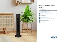Ventilador de torre Jocca de 73 cm de altura, con sistema de oscilación,  3 velocidades y 45W de potencia - details 2
