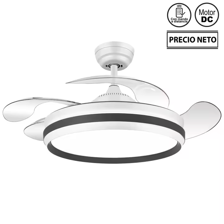 Ventilador de techo SERENE, 38w, 4900lm, 3 modos de colores 3000k-4500k-6500k, mando a distancia, modo invierno y verano, temporizador, 6 velocidades - 1