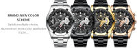Reloj De Lujo Para Hombre 2023 Marca Top Deportivo Casual Oro Resistente Al Agua Cuarzo Reloj De Mano Con Correa De Acero Inoxidable Y Dial Resistente Al Choque - details 1
