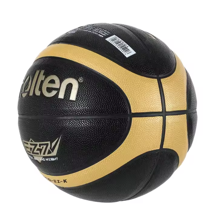 Baloncesto Molten-EZ-K Tamaño 7 Negro Oro PU Para Interior Y Exterior Juguete Deportivo Adecuado Para Mujeres Niños Y Adultos - 1