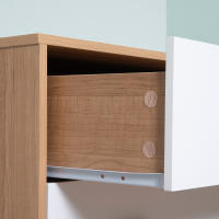 HOMCOM Cómoda de Madera con 3 Cajones Cajonera Armario Auxiliar de Almacenamiento Moderna con Patas Elevadas para Dormitorio Salón 80x39x80 cm Blanco y Natural - details 3