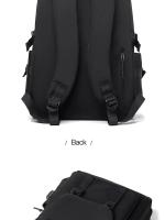 Mochila impermeable de poliéster para hombre, morral sencillo de 15 pulgadas, de Color sólido, a la moda, para ordenador de estudiante y pareja - details 28