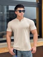 Camiseta Deportiva Para Hombre V-Neck Manga Corta Verano Fitness Collar Erguido Algodón Moda Ropa De Entrenamiento Base - details 12