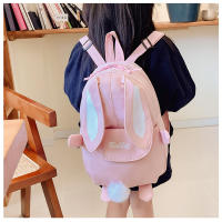 Mochila Personalizada Kawaii Con Orejas De Conejo Y Colgante De Oso Peluche Para Niñas Escolar Con Cierre De Cremallera Material Nylon Y Poliéster - details 27