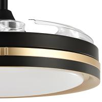 Akunadecor - Ventilador de techo modelo MIOK S blanco/plata, motor DC 6 velocidades Tecnología Led 46W sistema CCT 5520 Lúmenes, Control remoto con temporizador, luz regulable en color e intensidad, Memoria motor inverter verano/invierno ultra silencioso. - details 3