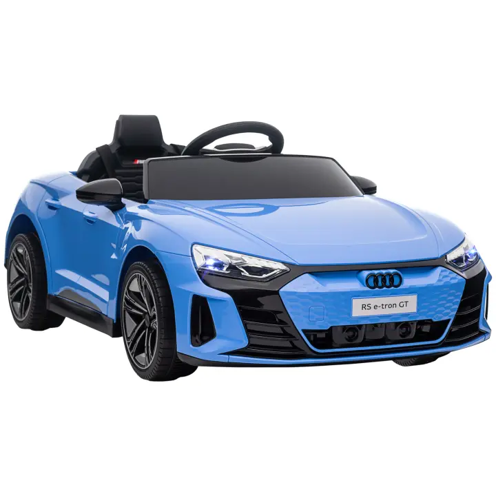 HOMCOM Coche Eléctrico AUDI RS e-tron GT para Niños de 3-5 Años Coche de Batería 12V con 2 Motores Mando a Distancia Faros LED Bocina Música USB y Apertura de Puerta 3-5 km/h 103x58x41 cm - 1