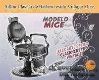 Sillón Clásico de Barbero hidráulico estilo Vintage Modelo LBH Mige Silver Negro - details 0