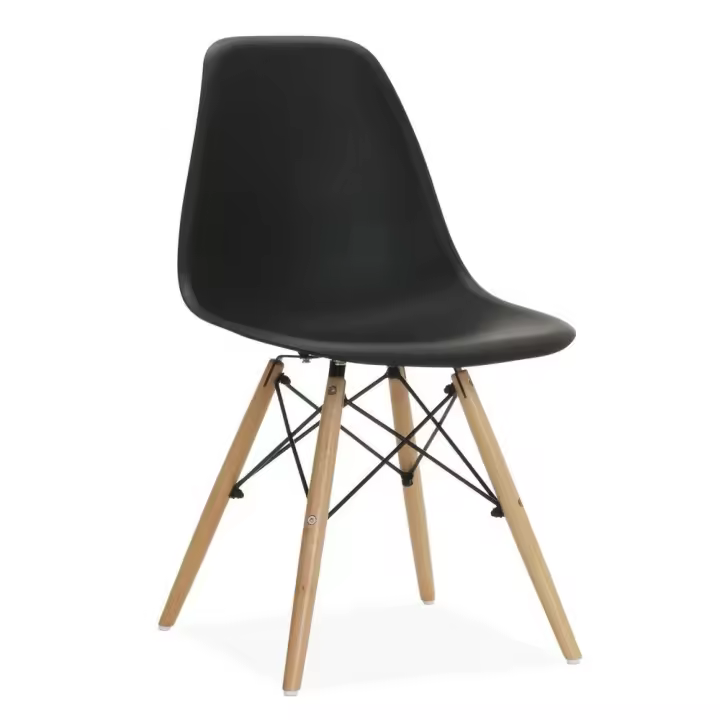 Silla TOWER PP (SU), madera, polipropileno negro - 1