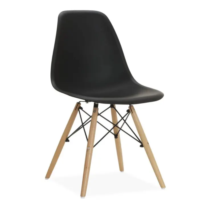 Silla TOWER PP (SU), madera, polipropileno negro - 1