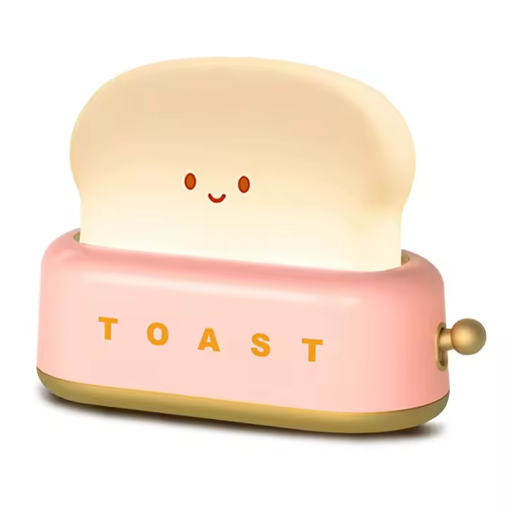Toaster Bread Light Creativo Lámpara De Noche LED Recargable Para Dormitorio Regalo De Cumpleaños Forma Rectangular Incluye Baterías - 1