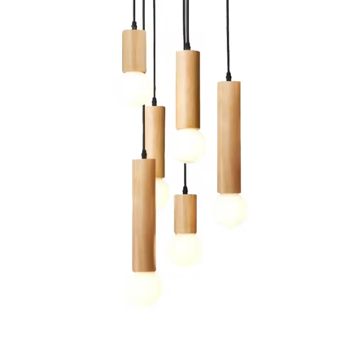 Lámpara Colgante Nórdica De Madera Decorativa Para Hogar Iluminación Interior Para Sala De Estar Dormitorio Estudio Fuente De Luz AC 90-260V - 1