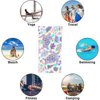 Toalla De Playa De Microfibra Morada Con Patrón De Tortuga Suave Absorbente Y Secado Rápido Para Natación Camping Y Baño - details 5