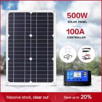 Panel Solar Portátil 500W 12V Con Puerto USB 5V Impermeable Para Carga De Batería Y Teléfono Móvil En Camping Al Aire Libre - details 0