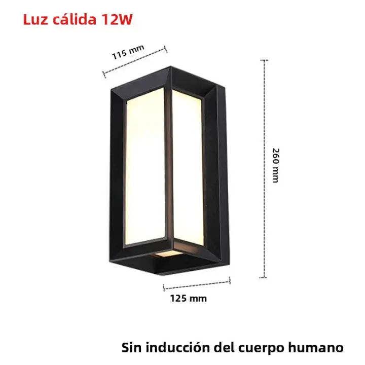 Lámpara De Pared Exterior Impermeable Con Sensor De Movimiento Humano Iluminación De Jardín Y Pasillo De Balcón Moderna LED Con Garantía - 1