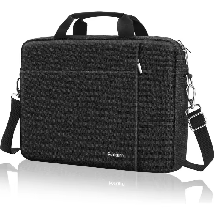 Funda para portátil para hombre y Mujer, tipo Mensajero, con Bandolera, compatible con MacBook Pro y Dell XPS Latitude, color Negro (40x30x7 cm) - 1