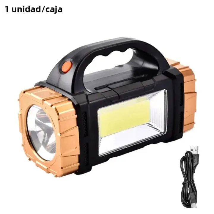 Linterna Solar LED Potente Portátil Con Luz De Trabajo COB Recargable USB 4 Modos De Iluminación Torcha Solar Para Exteriores - 1