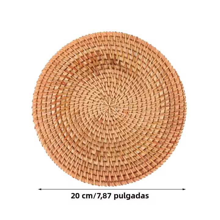 Mantelera Redonda De Rotura Hecha a Mano En Rattan Para Cocina Y Ceremonia Del Té Accesorios De Cocina Aislantes De Alta Calidad - 1
