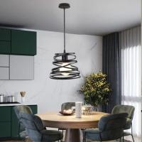 Lámpara colgante moderna y Creative para dormitorio, Sala de estar, estilo retro industrial, de Hierro forjado, con Plumas Decorativas-B - details 1