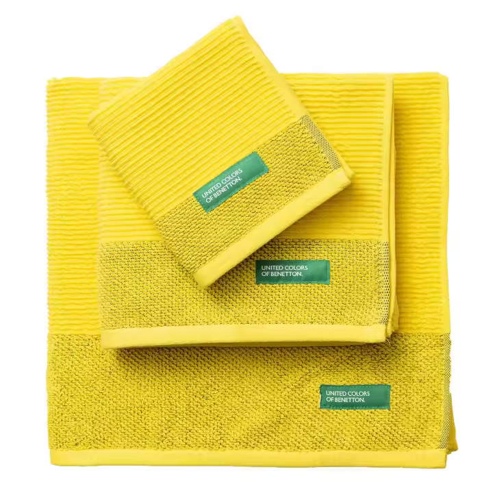 UNITED COLORS OF BENETTON Set de toallas 3 piezas: toalla de tocador (30x50cm) + toalla de manos (50x90cm) + toalla de baño (70x140cm) 450gsm 100% algodón - 1