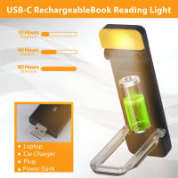 Luz De Lectura Clip-on Con Marcapáginas Y Timer Recargable USB Luz De Mesa Portátil Para Cama LED Mini Lámpara De Leer - details 1