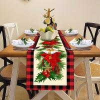Mantel Runner De Navidad Rojo Y Negro Con Patrón De Copos De Nieve Decoración Para El Hogar 2023 Xmas Mantel Tela De Poliéster 100% - details 8