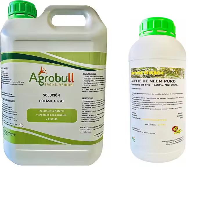 Agrobull® | Jabón potásico (5L) + aceite neem (1L) |( Pack Protección para Tus Plantas y Huerto - 1