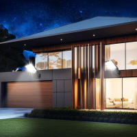 Lámpara De Calle Solar Con Sensor De Movimiento Y Reflector LED COB 108 IP65 Impermeable Luz Exterior Inducción Humana Spot Luz De Pared - details 3