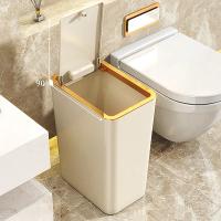 Basurero Slim De 10/12L Para Cocina Baño Y Dormitorio Cubierta Nordic Impermeable Con Tapa De Un Toque Gran Capacidad Ecológico - details 6