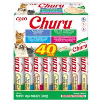 INABA Churu Cat Variedades de Atún con Marisco 40 Tubitos - Deliciosos Premios para Gatos - Proteína de Alta Calidad - Variedad de Sabores - details 0