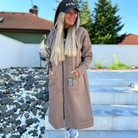 Nueva Chaqueta Larga Elegante Para Mujer 2025 Otoño Invierno Cálido Y Grueso Con Capucha Color Sólido Y Bolsillos De Terciopelo Chaqueta De Windbreaker - details 12
