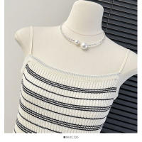 Vestido Camisola De Encaje Rayado Para Mujer Verano Espalda Descubierta Ajustado Con Tirantes Suéter Mini Para Niñas Teen Y2K - details 4